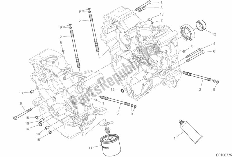 All parts for the 10a - Half-crankcases Pair of the Ducati Multistrada 1260 ABS USA 2020